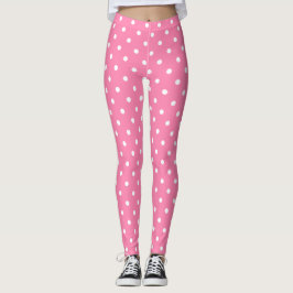 Leggings Piernas de puntos de polka rosa