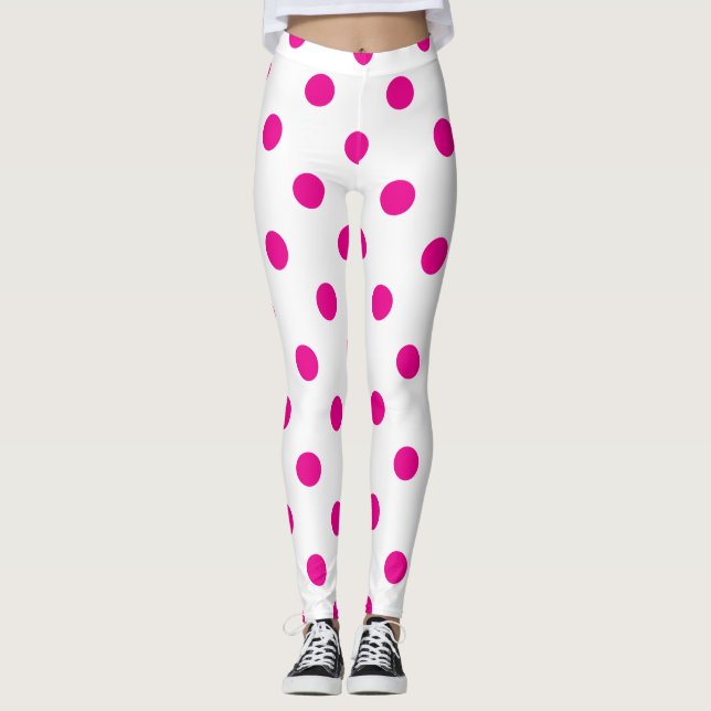 Leggings Piernas de puntos de polka rosa (Anverso)