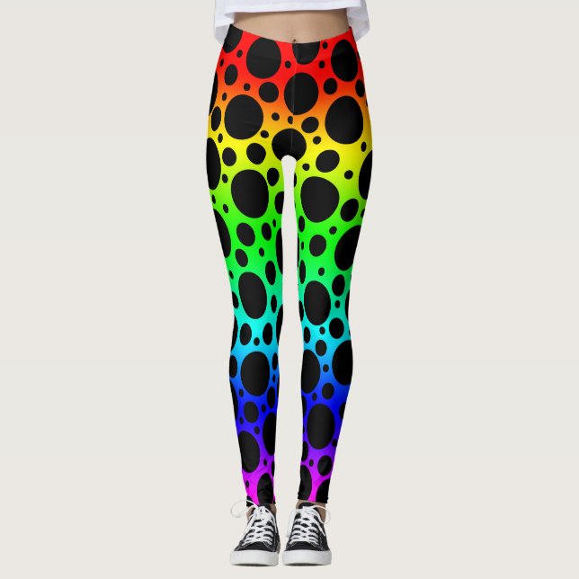 Leggings Piernas de puntos del Rainbow Polka (Anverso)