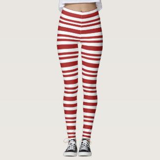 Leggings piernas de rayas rojas