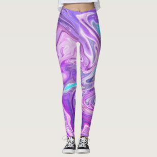 Leggings piernas de remolinos rosa azul y violeta