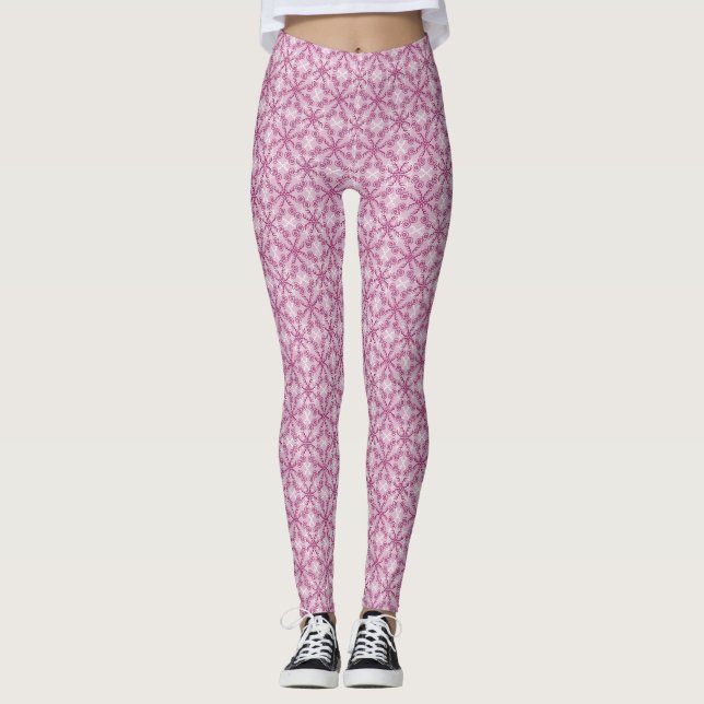 Leggings Piernas de remolinos rosados de algodón (Anverso)