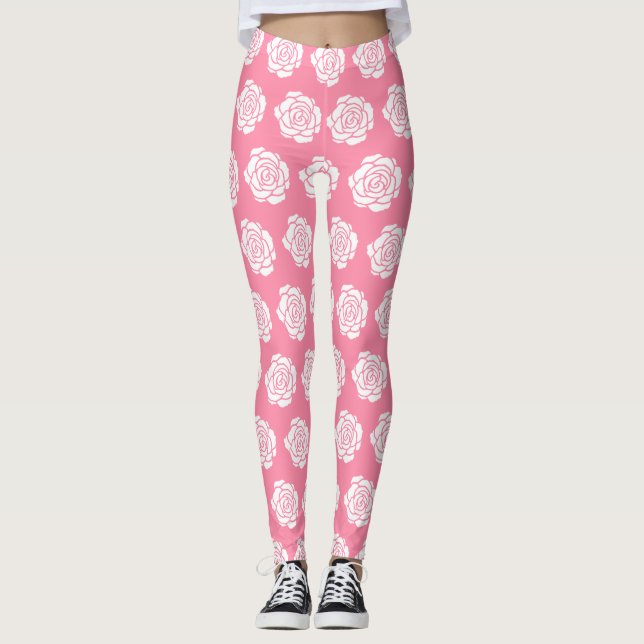 Leggings Piernas de rosa blanca (Anverso)