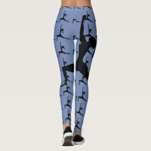 Leggings Piernas de silueta azul de yoga pose
