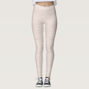 Leggings Piernas de tela africana de barro beige y marrón b