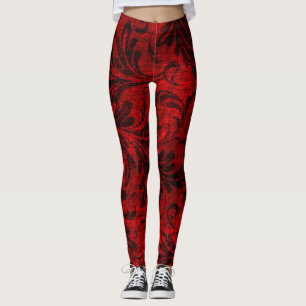 Leggings Piernas de terciopelo rojo