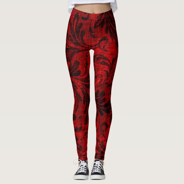 Leggings Piernas de terciopelo rojo (Anverso)