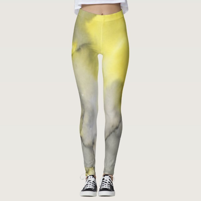 Leggings Piernas de tinte amarillo y gris (Anverso)