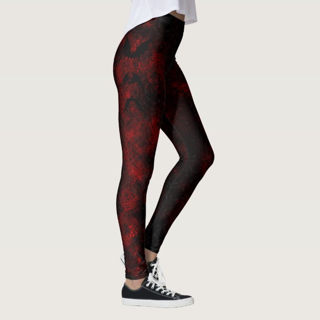 Leggings Piernas de tintes rojos y negros (Derecha)