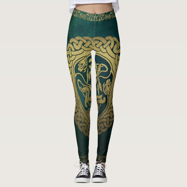 Leggings Piernas de trabajo de nudos celtas (Anverso)