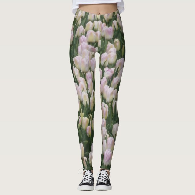 Leggings Piernas de tulipanes rosa claro (Anverso)