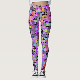 Leggings Piernas de yoga violeta negra y acuarela