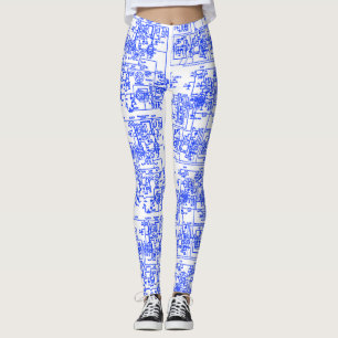 Leggings Piernas del circuito (cian)
