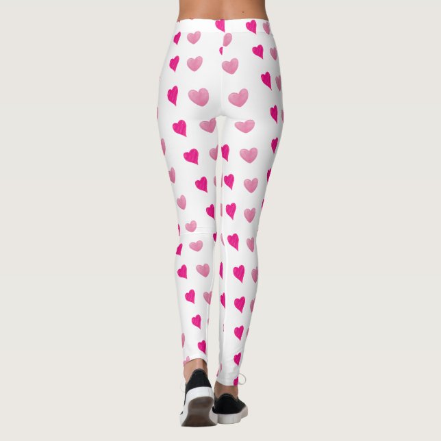Leggings Piernas del corazón blanco (Reverso)