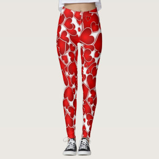 Leggings Piernas del corazón rojo