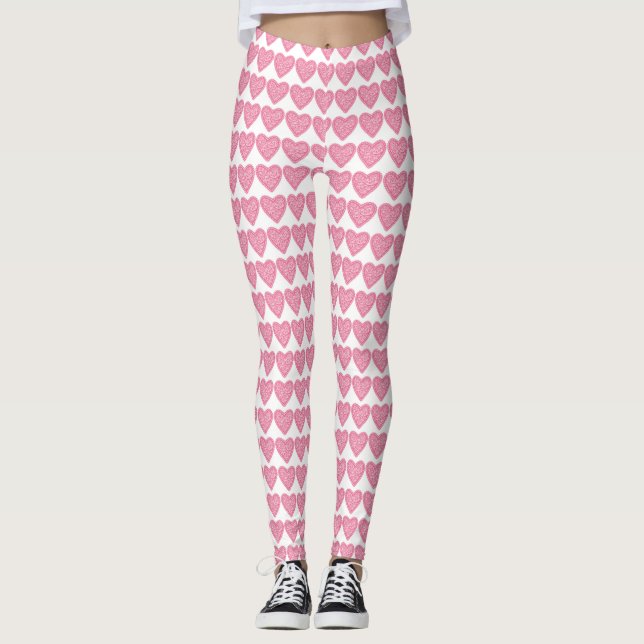 Leggings Piernas del corazón rosado (Anverso)