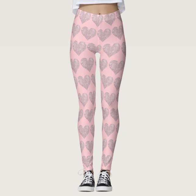 Leggings Piernas del corazón rosado (Anverso)