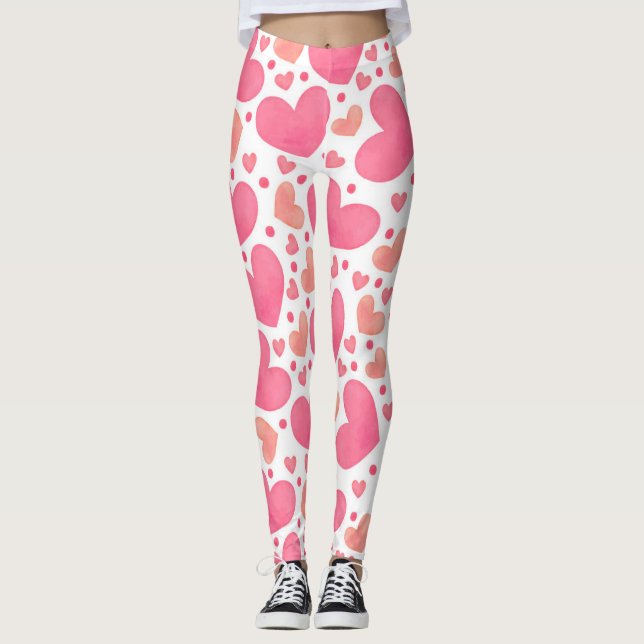 Leggings Piernas del corazón rosado (Anverso)