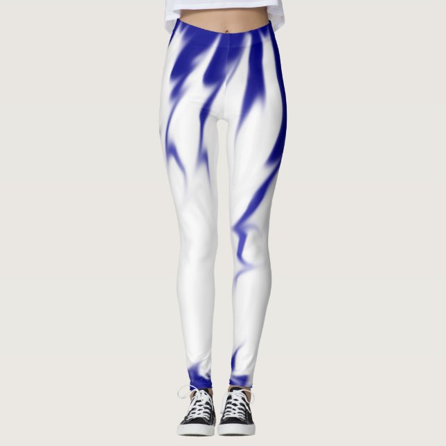Leggings Piernas del derrame de pintura azul (Anverso)