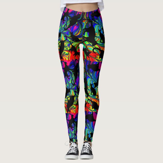 Leggings Piernas del gato arcoiris (Anverso)
