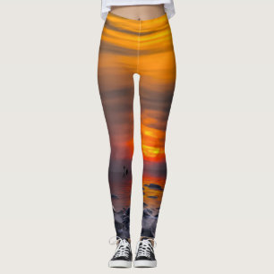 Leggings Piernas del mar rocosas puestas al sol