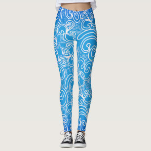 Leggings Piernas del patrón azul giratorio