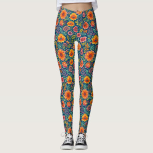 Leggings Piernas del patrón de flor
