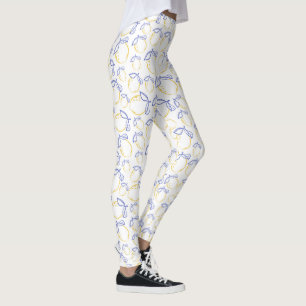 Leggings Piernas del patrón de limón dibujado a mano