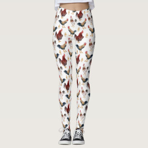 Leggings Piernas del patrón de pollo rústico