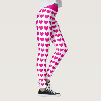 Leggings Piernas del patrón del corazón rosado