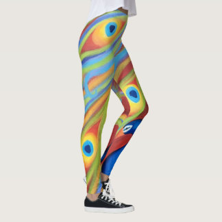 Leggings Piernas del pavo real rojo