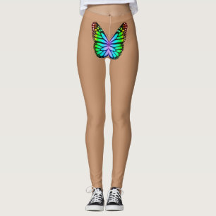 Leggings Piernas desnudas de mariposa arco iris