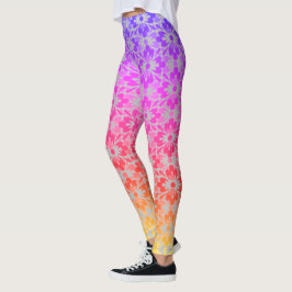 Leggings Piernas eléctricas de flor de arco iris