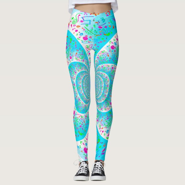Leggings Piernas espirales azules (Anverso)