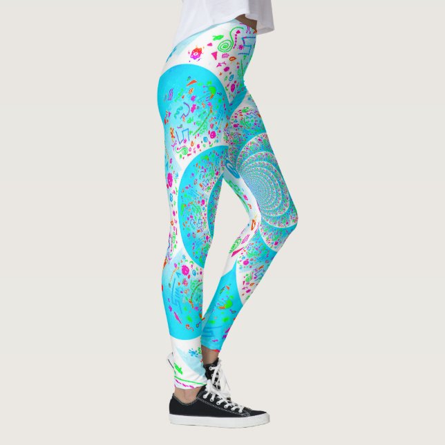 Leggings Piernas espirales azules (Derecha)