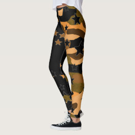 Leggings Piernas Estrella De Negro Y Camo