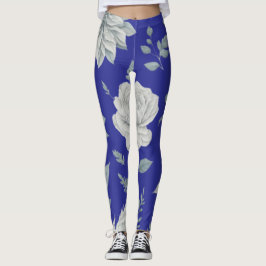 Leggings Piernas Florales Azules