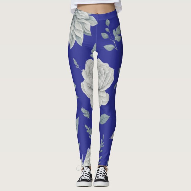 Leggings Piernas Florales Azules (Anverso)