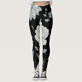Leggings Piernas florales negras