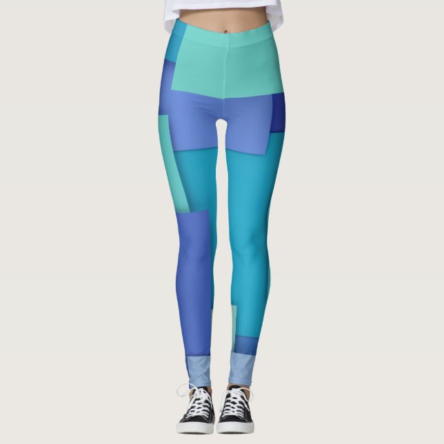 Leggings Piernas geométricas azules (Anverso)