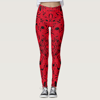 Leggings Piernas giratorias rojas y negras de Joya Eve