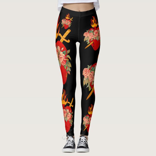 Leggings Piernas inmaculadas del corazón (Anverso)