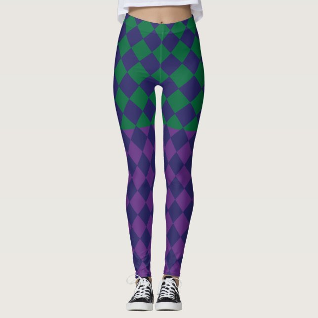 Leggings Piernas más pequeñas azules, violetas y verdes. (Anverso)