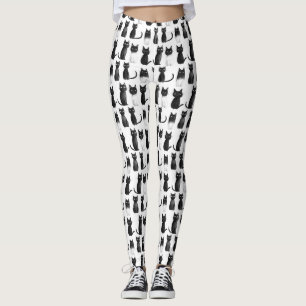 Leggings Piernas monocromas de vaca - Gatos negros