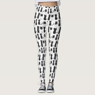 Leggings Piernas monocromas de vaca - Gatos negros