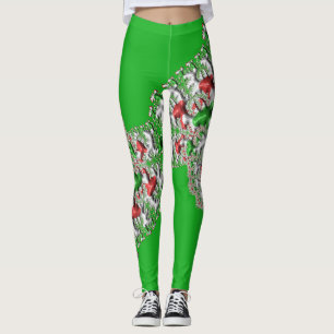 Leggings Piernas ~ Navidad verde rojo blanco~ Original