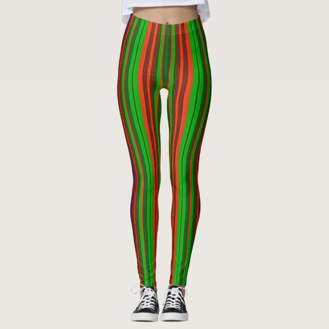 Leggings Piernas: Navidades rayados ~ (Anverso)