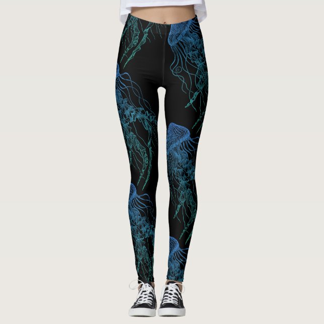 Leggings Piernas negras azules verdes (Anverso)