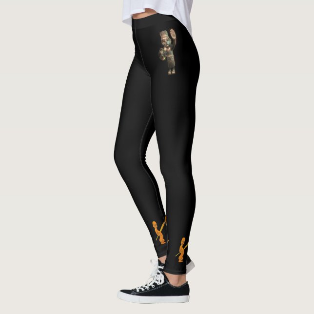 Leggings Piernas negras con guerreros (Izquierda)