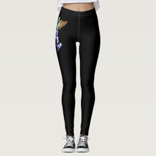 Leggings Piernas negras con mariposa monarca